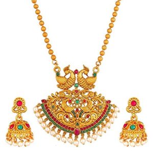 gold peacock pendent haram