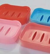 Fuscia Plastic Soap Case for Bathroom Soap Dish/Soap Case/Soap Stand Set of 4 (Standard Size, Multicolor