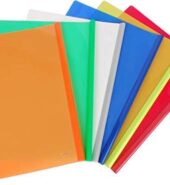 BANSURI ARISTOCRATIC A4 Paper Strip/Stick File (Multicolor -Transparent- Blue, Pink, Yellow, Green, Orange) 10 Pack (10 PACK)