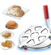Stainless Steel 7.5 inch Dia.Puri Maker Press Machine with Handle, Manual Stainless Steel Roti Press, Papad/Khakhra/Chapati Maker (Red1)