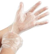Disposable Transparent Hand Gloves Crystal Clear Plastic Gloves Pack | Latex-Free, Surgical Gloves (100 Pcs)