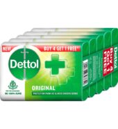 Dettol Original Germ Protection Bathing Soap bar, 125 gm, Buy 4 Get 1 Free
