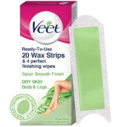 Veet Full Body Waxing Strips Kit for Dry Skin, 20 Strips