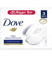 Dove Cream Beauty Bar – Soft, Smooth, Moisturised Skin, 3×125 g