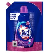 Surf Excel Matic Front Load Liquid Detergent Refill Pouch – Super Saver Pack Specially Designed For 100% Tough Stain Removal In Frontload Machines, 2 L