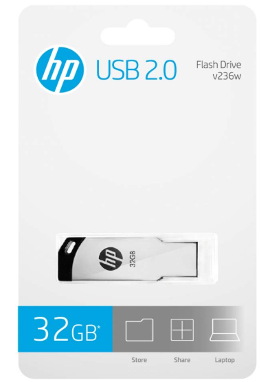 HP v236w 32GB USB 2.0 Pen Drive, Metal Silver - Image 2