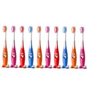 aquawhite Junior Smiley Kids Toothbrush, Soft Bristles, Pack of 10.(Colour may vary)