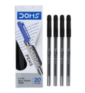 DOMS DF 0.6 GL Ball Point Pens (Black,Pack of 20 x 4 Set)