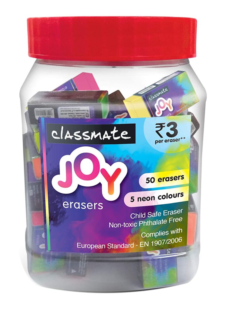 Classmate Neon Erasers Phthalatefree Nontoxic Child Safe Erasers
