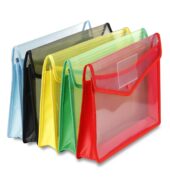 Envelope Folder,Transparent Poly-Plastic A4 Documents File Storage Bag with Snap Button Set of 5/Certificate File Holder/Document Folder for..