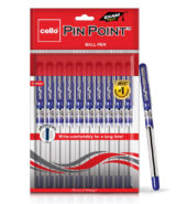 Cello Pinpoint Ball Pen (Pack of 10 pens – Blue) | Lightweight ball pens for pressure free & fine writing | Exam pens with grip