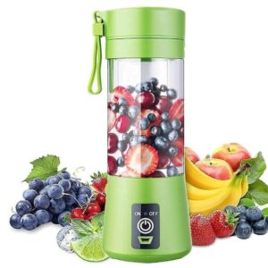 Portable 6-Blade Juicer Blender with Built-In Jar, Juice Mixer Bottle, Fruit Juice Machine, USB Rechargeable Personal Size Juicer Grinder for Juices, Kitchen Appliance for Protein & Milk Shakes (S3) (MultiColor)