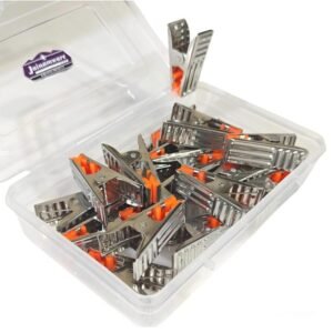 Premium Stainless Steel Cloth Clips for Drying Clothes with Box – Heavy Duty, Rust Proof, Strong Grip, Windproof Laundry Pegs – Multipurpose Steel Clips for Home & Outdoor Use (18)
