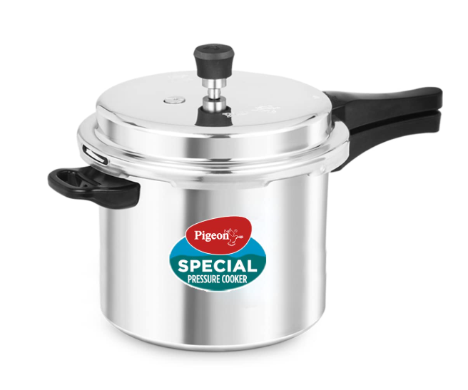 Pigeon by Stovekraft Non-Induction Base Aluminium Outer Lid Pressure Cooker 7.5 Liters Silver)