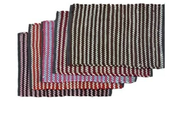 Paradise Handloom Textile Cotton Rectangular Door Mat For Home And Bathroom (Multicolor, Medium, Pack Of 5)