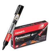 Luxor 1222 Refillable Permanent Marker – Black – Box of 10