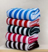 Single Bed Colored Stripes Fleece Blanket – Set of 5, lightweight