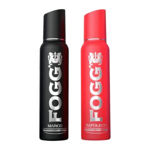 Fogg Marco & Napoleon Perfume Body Sprays For Men, Long Lasting, No Gas, Everyday Deodorant and Spray, 300ml (Pack of 2)