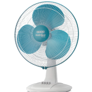 USHA Maxx Air Ultra Table Fan | 400MM Sweep Size | 1350_RPM | Aerodynamic Blade Design for High Air Delivery | Corrosion Protection with Plastic Blades | 3 Speed Settings | Light Blue