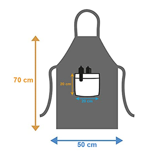 GLUN Waterproof Cotton Kitchen Apron with Front Pocket (Multicolour) Set of 2 - Image 2
