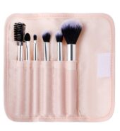 MINISO Synthetic Bristle Makeup Brush Set- Pink, 7 Piece