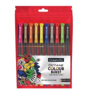 Classmate Octane Colour Burst-Multicolour Gel Pens (Pack of 10) | Gold & Silver Glitter Sparkle Pens|10 colour