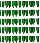 KEFA Set of 5 Thoranam- Green Thoran Leaves- Plastic Mavidakula Thoranam- Decorative Door Hanging (92 x 6 x 13 cm, Green) Toran