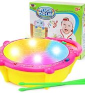 Musical Toys for Kids 3D Flash Drums Toys for Kids with Lights & Musical,Good Quality Plastic(Multi Color, Pack of 1) (Drum 1)