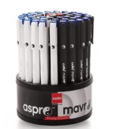 Cello Aspro Mavro Ball Pen | Black Ball Pen | Pack of 50 | Lightweight and Stylish Ball Pens | Ball Pen Set | Ideal for Students and Professionals