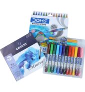 DOMS Non-Toxic Brush Pen in Cardboard Box (14 Assorted Shades x 1 Set)