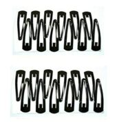 Black Metal Tic Tac Hair Clips for Women & Girls (Pack of 24)
