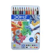 Doms Supersoft Non-Toxic Colour Pencil Set in Flat Tin Box (12 Assorted Shades) (DM7204P1)