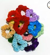 (Pack of 12) Multicolor Velvet Scrunchies for Women & Girls