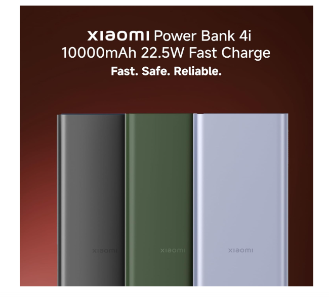 Xiaomi Power Bank 4i 10000mAh 22.5W Fast Charging PD|Smart 12 Layer Protection| Durable Steel Casing |Triple Output Ports|Supports All Phone(MI Power Bank),Purple