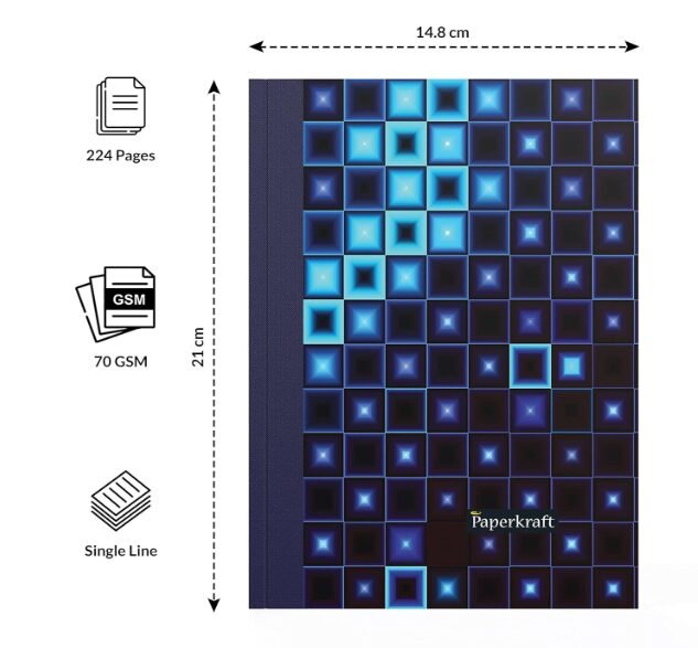 Paperkraft Expression| Hard Cover Notebook | 14.8 cm x 21.0 cm | Single Line | 224 Pages| Multicolor - Image 2