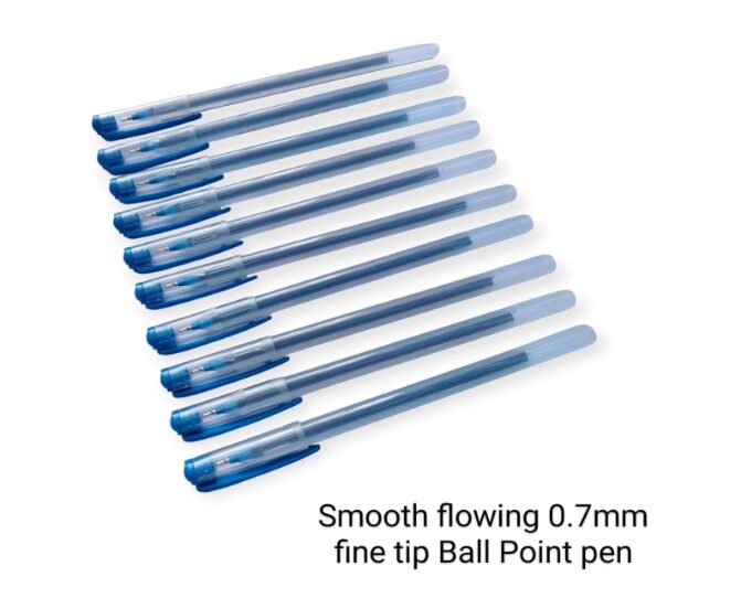 VTL Pack Of 40 Pcs Clear Line Ball Point Pens | Blue Ink | 0.7mm Fine Tip | Smooth Writing | Clear Barrel | Office & School Use | Lightweight & Transparent Body | - Image 2