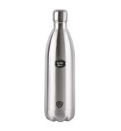 Cello Swift Stainless Steel Vacuum Insulated Flask 1000ml | Hot and Cold Water Bottle with Screw lid | Double Walled Silver Bottle for Home, Office, Travel Size:1000ml