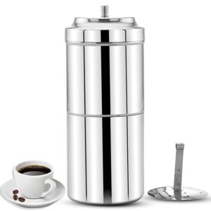 Indian Filter Coffee Maker 200 ML Madras Kappi Drip Decoction Maker Brewer Dripper Stainless Steel Medium Size for Home & Kitchen