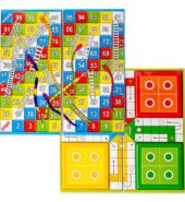 Classic Strategy Game Little Snakes and Ladders with Ludo 2 In 1 for Young Businessman (Multicolour) Size:One Size