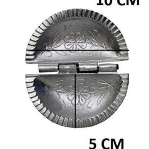 Aluminium Gujiya/Gujia Karanji Maker karjikai Mould Cutter Sacha Machine, Dumpling Maker Kitchen Molds for Festivals, Pack of 1, Silver