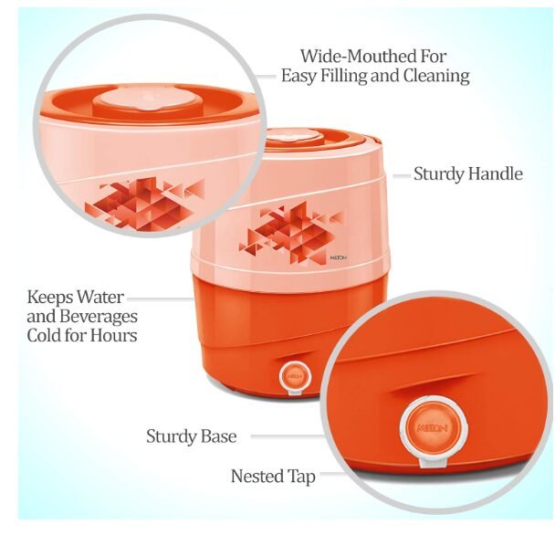 MILTON New Kool Rover 22 Insulated Water Jug (Orange, 19 litres) - Image 2