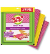 Scotch-Brite Sponge Wipe Resusable Kitchen Cleaning Sponge- Easy to use, Multi- color & Biodegradable (pack of 3)