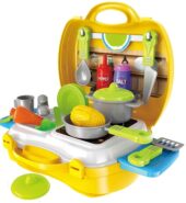 Smartcraft Ultimate Kid Chef Bring Along Kitchen Cooking Suitcase (27 Pieces) Luxury Kitchen Set Cooking Toy with Briefcase Kitchen Food Play Set for Girls & Boys (New)-Made in India