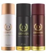 DENVER Caliber,Honour & Imperial Nano Deo Long Lasting Set of 3 Deodorant Spray – For Men