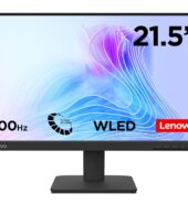 Lenovo L22-4e | 21.5″ (55.88cm) FHD IPS 100Hz Ultraslim Monitor | 4ms, 99% sRGB, 16.7Mn Colors, 1x HDMI 1.4, 1x VGA,TUV Eye Comfort, Low Blue Light| Tilt | Black | 67D5KAC6IN