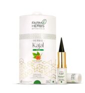 Farmherbs 100% Herbal Kajal Stick For Adults-Natural Olive Wax Based,Certified Lead-Free,Irritation-Free,Synthetic Chemical-Free,Smudgeproof,Natural Black Color
