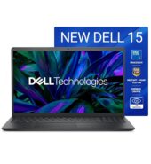 Dell 15, Intel Core 3, 14th Gen-100U, 8GB DDR4, 512GB SSD, FHD IPS, 15.6″/39.62cm, Win 11, Office H&S 2024, Carbon Black, 1.63Kg, Dell 15, Intel UHD Graphics, 120Hz 250 nit, Thin & Light, Laptop