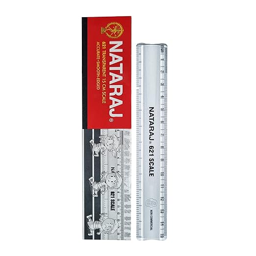Nataraj 621 Scale 15 CM | High Accuracy | Smooth and Rounded Edges | Child-Safe | Bold Markings for Precise Results | Resists Chipping | Special MM Markings for Students & Professionals | Pack of 10