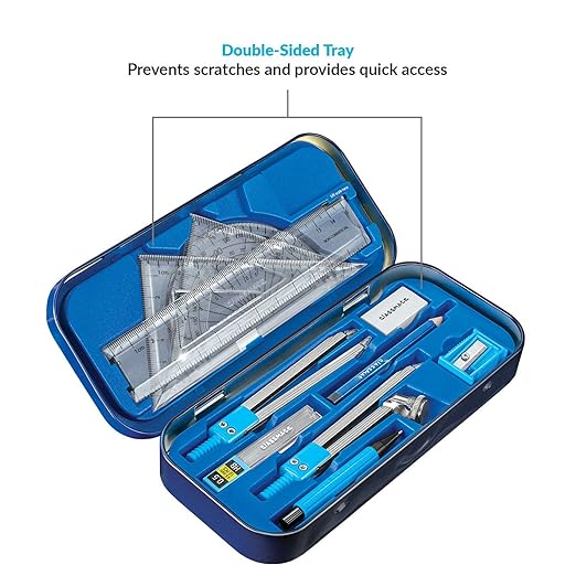 Classmate Archimedes Mathematical Drawing Box | Die- Cast Compass | Mechanical Pencil | Classmate Premium Geometry Box Archimedes, Ink black - Image 2