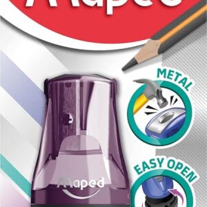 MAPED TONIC METAL SHARPNER WITH PLASTIC BODY|Ideal For Daily Use|Canister stores the dust|Smooth Sharpening|Long Lasting|Stylish Sharpener for School, Home & Office Use|Comfortable Grip|Fancy Sharpner